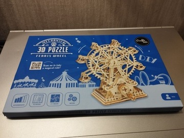 Drewniane puzzle 3D młyn DIY