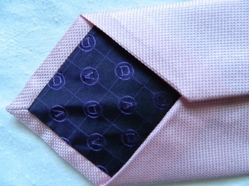 krawat jedwabny atlas design nowy metka różowy
