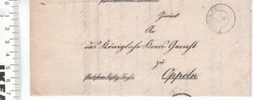 Niemcy BRESLAU Oppeln koperta list 1861 rok