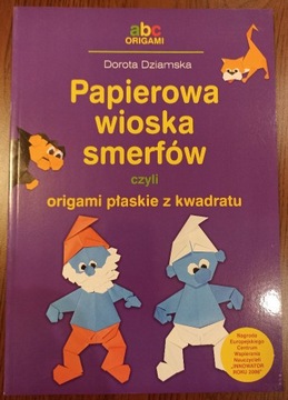 Papierowa wioska smerfów origami płaskie 