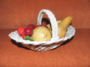 Porcelana koszyk z owocami 28cm * PIĘKNY 