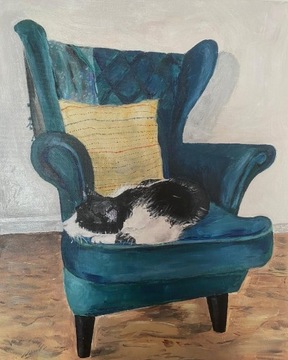 Obraz akrylowy "Śpiący kot" 