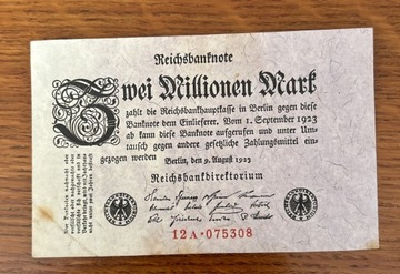 Reischbanknote Niemcy 2 000 000 Marek 1923 rok
