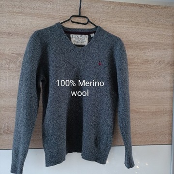 Sweter 100% wełna Marino, rozmiar M