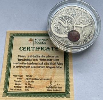 1 Dollar,Niue 2010-Stare Hradisko (Szlak bursz.)
