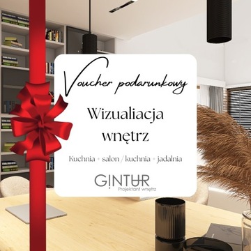 Projekt wizualizacji wnętrz SALON KUCHNIA VOUCHER