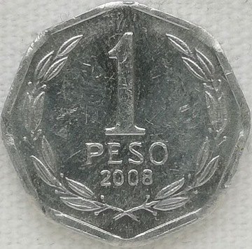 Chile 1 peso 2008, KM#231