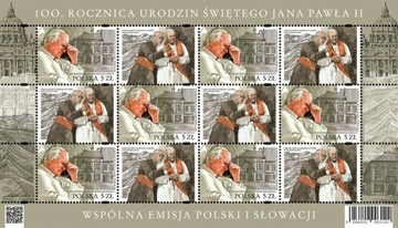 100 rocznica urodzin Świętego Jana Pawła II arkusz