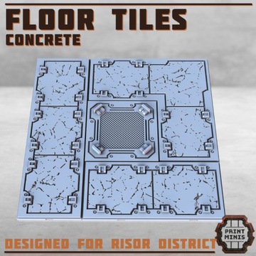 Concrete Floor Tiles - Print Minis 