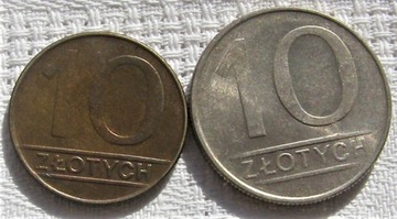 10 złotych 1987 i 1990  Polska PRL 