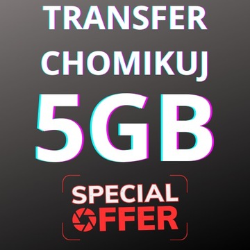 TRANSFER CHOMIKUJ 5GB | DOSTAWA 24/7 | 24H