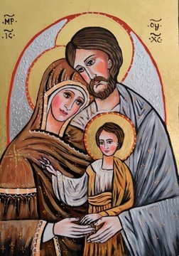 Ikona pisana na desce Świętej Rodziny