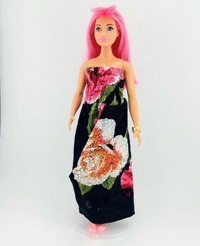 Sukienka ubranka dla Barbie CURVY zestaw