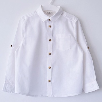 Nowa biała lniana koszula H&M 104