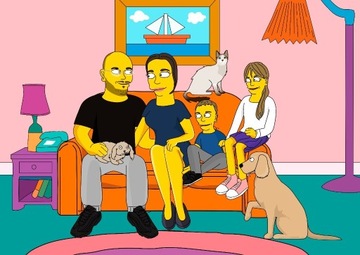 THE SIMPSONS, personalizowany portret rodzinny