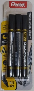 Pentel Marker permanenty czarny 3 szt.