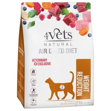 4 VETS Natural Feline Weight Reduction-2x1kg+BONUS