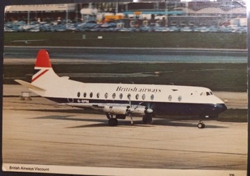 Pocztówka British Airways Vickers Viscount 806