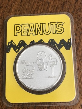 2021 Snoopy & Charlie Brown 1 oz Srebro Peanuts 