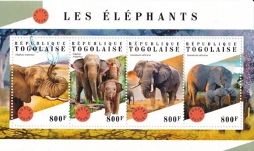 Togo 2018 cena** 11,90 zł kat.8€ - słonie, arkusz