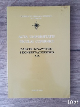 Acta Universitatis Nicolai Copernici, Zabytkoznaws