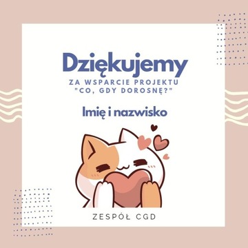 Certyfikat wsparcia projektu CGD - 20 zł