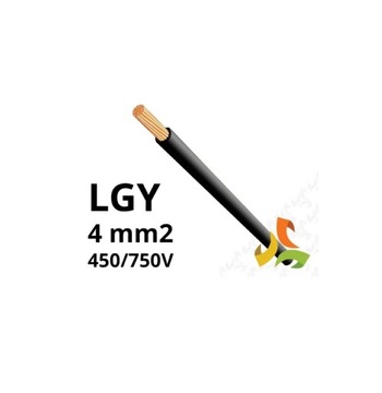 Przewód LGY 4 mm2 czarny (450/750V) jednożyłowy linka Telefonika H07V-K 17m