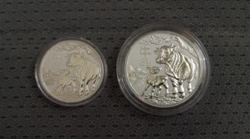  Zestaw  Rok Bawoła serii Lunar III 1oz i 2 oz