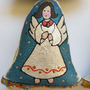 Anioł, ozdoba świąteczna ręczniemalowany hand made