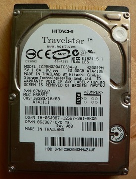 Hitachi IC25N020ATCS04-0 (uszkodzony)