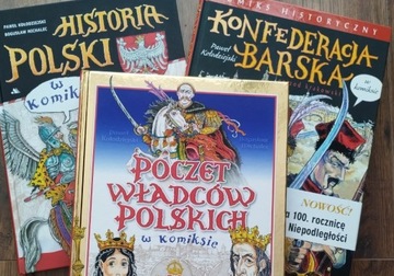 DZIEJE POLSKI W KOMIKSIE KOMPLET 3 KSIĄŻEK