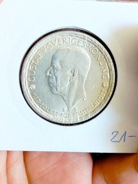 Szwecja 2 korony 1950 srebro ładna