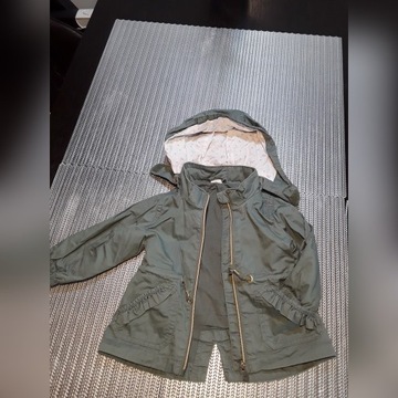 Parka H&M khaki na wiosnę r.74 stan bdb