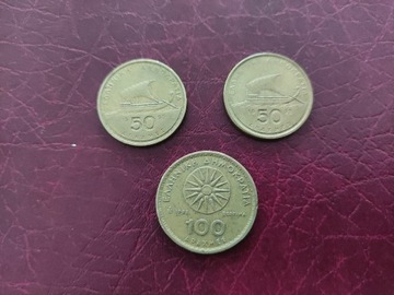 Grecja 50 drachm 1990, 1992 + 100 drachm 1992