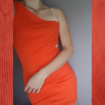 M, Nowa, Sinsay, Pomarańczowa krótka sukienka