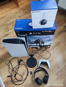 Sony PlayStation 5 + Gwarancja, 5 gier, słuchawki