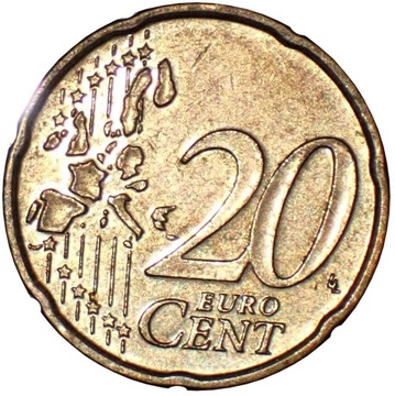 Euro-Strefa Belgia 20 eurocentów z 2000 roku OMO 