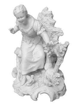 Biskwitowa figurka Dama z Ptaszkiem 