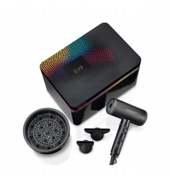 Diva Atmos Dry Suszarka z dyfuzorem, czarna 2000W