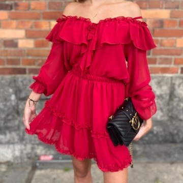 Sukienka hiszpanka czerwona rozmiar uniwersalny