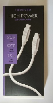 Kabel USB-C / USB-C 25W Forever High Power 1,5 m