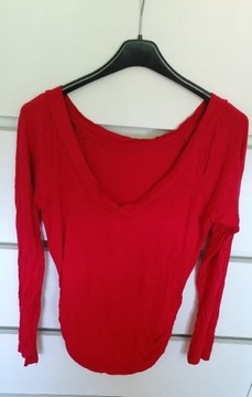 Bluzka czerwona, elastyczna z długim rękawem rM/L
