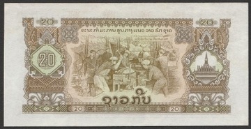 Laos 20 kip 1968 - stan bankowy UNC -