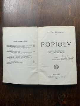 Stefan Żeromski Popioły wydanie 2 1906r.
