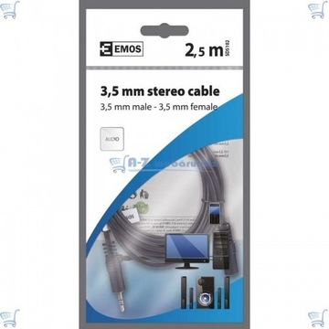 Kabel JACK 3,5mm stereo, wtyk - gniazdo 3,5mm 2,5m