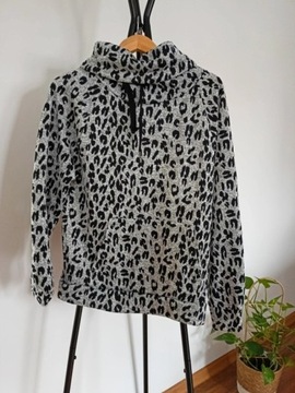 Szara bluza z golfem animal print L 40