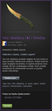 Nóż składany | Wiedza / Flip Knife | Lore kosa cs