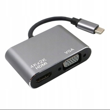 Adapter Przejściówka USB-C USB3.1 - VGA HDMI 4K