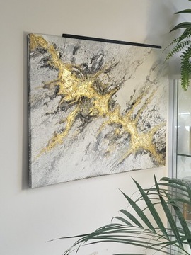 Obraz abstrakcyjny złoty 60x80