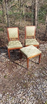 Drewniane krzesła antyk ze Szwecji, lite drewno